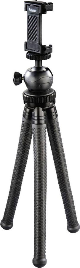 Hama Háromlábú állvány 1/4 col Munkamagasság=16 - 27 cm Fekete Okostelefonokhoz és GoPro-hoz, Gömbfe