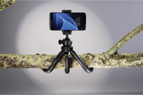 Hama Háromlábú állvány 1/4 col Munkamagasság=16 - 27 cm Fekete Okostelefonokhoz és GoPro-hoz, Gömbfe 7. kép