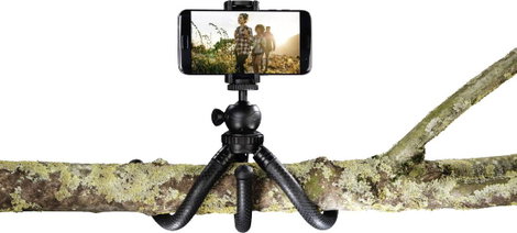 Hama Háromlábú állvány 1/4 col Munkamagasság=16 - 27 cm Fekete Okostelefonokhoz és GoPro-hoz, Gömbfe 8. kép