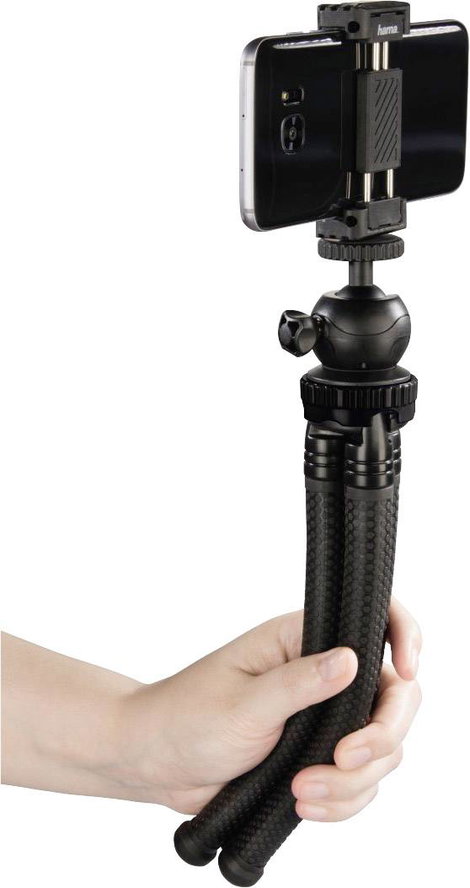 Hama Háromlábú állvány 1/4 col Munkamagasság=16 - 27 cm Fekete Okostelefonokhoz és GoPro-hoz, Gömbfe 9. kép