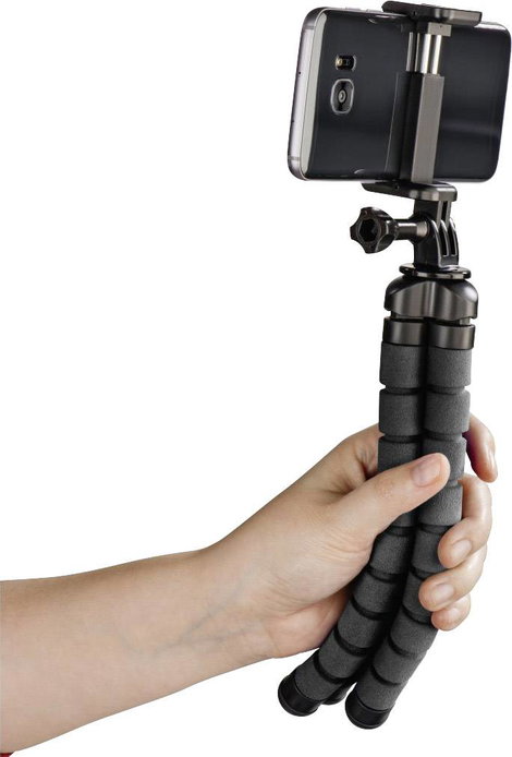 Hama Háromlábú állvány 1/4 col Munkamagasság=9 - 26 cm Fekete Okostelefonokhoz és GoPro-hoz 2. kép