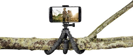 Hama Háromlábú állvány 1/4 col Munkamagasság=9 - 26 cm Fekete Okostelefonokhoz és GoPro-hoz 9. kép