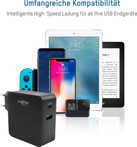 Ansmann Home Charger 254PD USB-s töltőkészülék 65 W Aljzat dugó Kimenetek száma: 2 x USB, USB-C® alj 10. kép