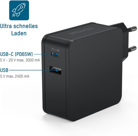 Ansmann Home Charger 254PD USB-s töltőkészülék 65 W Aljzat dugó Kimenetek száma: 2 x USB, USB-C® alj 17. kép