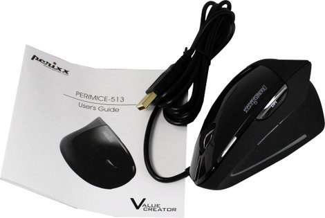 Perixx Vertikal Perimice-513 Ergonomikus egér USB Fekete 6 Gombok Ergonómikus 2. kép