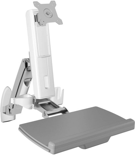 ICY BOX IB-MS600-W, Sit-Stand-Workstation mit Wandhalter für ein Monitor bis zu 24 1 részes Monitor 3. kép