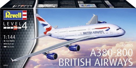 Revell 03922 A380-800 British Airways Repülőmodell építőkészlet 1:144 2. kép