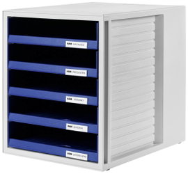 HAN Schubladenbox SCHRANK-SET 1401-14 Fiókos irattároló Élénk szürke DIN A4 Fiókok száma: 5
