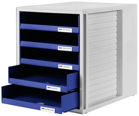 HAN Schubladenbox SCHRANK-SET 1401-14 Fiókos irattároló Élénk szürke DIN A4 Fiókok száma: 5 2. kép