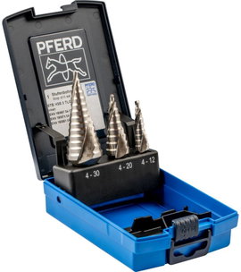 PFERD 25201046 HSS Fokozatfúró készlet 3 részes 4 - 12 mm, 4 - 20 mm, 4 - 30 mm 1 db