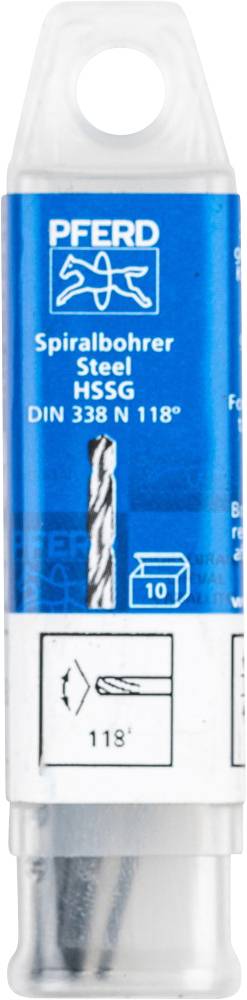 PFERD SPB DIN 338 HSSG N 1,0 STEEL 25203510 Acél Spirálfúró Teljes hossz 34 mm 10 db 2. kép
