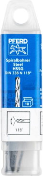 PFERD SPB DIN 338 HSSG N 1,0 STEEL 25203510 Acél Spirálfúró Teljes hossz 34 mm 10 db 2. bélyegkép