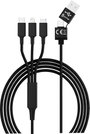 5in1 USB töltőkábel, micro-USB, USB-C, Lightning, 1,2 m, fekete, Smrter SMRTER_HYDRA_ULT_BK bélyegkép