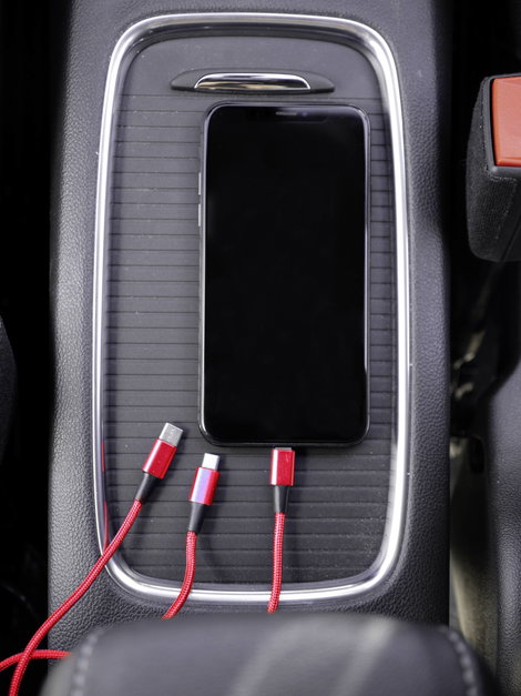 5in1 USB töltőkábel, micro-USB, USB-C, Lightning, 1,2 m, piros, Smrter SMRTER_HYDRA_ULT_RD 2. kép