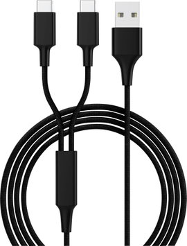 Smrter USB töltőkábel USB 2.0 USB-A dugó, USB-C® dugó 1.20 m Fekete SMRTER_HYDRA_DUO_C_BK