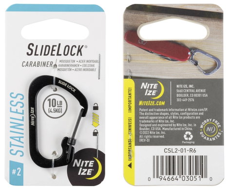 NITE Ize CSL2-01-R6 Karabíner SlideLock Gr. 2 44 mm x 29 mm x 2.5 mm 1 db 5. kép