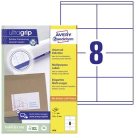 Avery-Zweckform 3426 Univerzális etikett 105 x 70 mm Papír Fehér 800 db Véglegesen tapadó Tintasugar