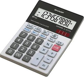 Sharp EL-M711G Asztali számítógép Napenergiával üzemeltetett, Elemekről üzemeltetett Fekete, Fehér K