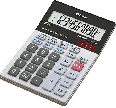 Sharp EL-M711G Asztali számítógép Napenergiával üzemeltetett, Elemekről üzemeltetett Fekete, Fehér K