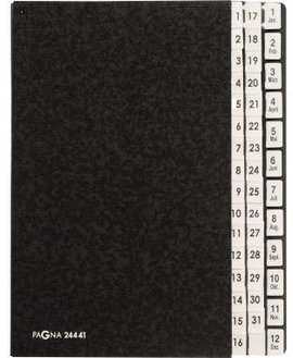 PAGNA Pult rendezők 24441-04 Pultordner Classic Kemény karton Fekete DIN A4 Rekeszek száma: 44 1-31,
