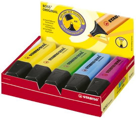 STABILO Szövegjelölő BOSS® ORIGINAL 70/10-1 Sárga, Zöld, Rózsaszín, Kék 2 mm, 5 mm 10 db