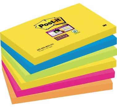 Post-it Öntapadó jegyzetlap 6556SR 127 mm x 76 mm Neonzöld, Neon narancs, Ultrakék, Ultrasárga, Ultr