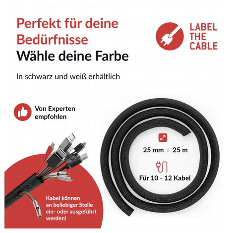 Label the Cable PRO 5110 19 coll Kábeltömlő Fekete 2. kép