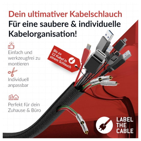 Label the Cable PRO 5110 19 coll Kábeltömlő Fekete 7. kép