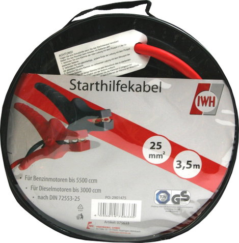 IWH 075633 Indítássegítő kábel 30.0 mm² Alumínium (réz bevonattal) 3.50 m 2. kép
