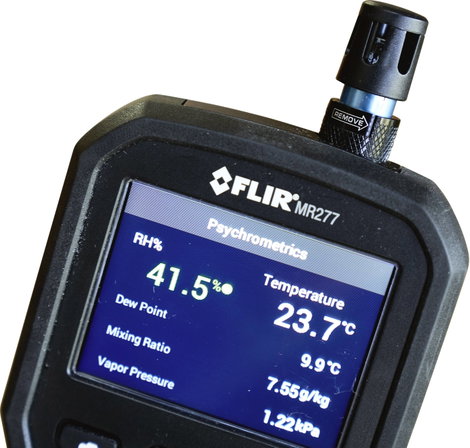 Anyagnedvesség mérő beépített hőkamerával, hőmérsékletmérés, FLIR MR277 12. kép