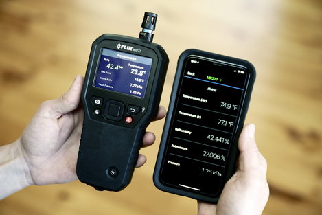 Anyagnedvesség mérő beépített hőkamerával, hőmérsékletmérés, FLIR MR277 7. kép