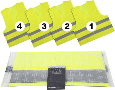 LifeHammer 10474 SAFETY VEST ULTRA Láthatósági mellény Felnőttek EN 20471 ISO 20471 4 db