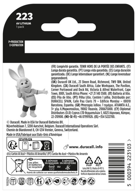 Duracell 2CRP2 CR-P 2 Fotóelem Lítium 1400 mAh 6 V 1 db 2. kép