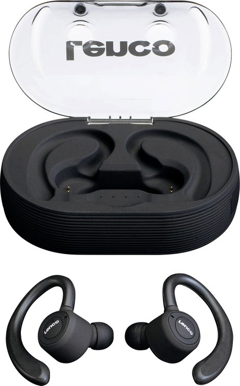 Lenco EPB-460BK Sport In Ear headset Bluetooth® Fekete Headset, Fülkengyel, Izzadásálló