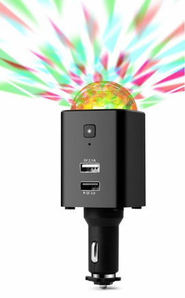 Technaxx Disco mobil-automatikus töltő TX-159 Terhelhetőség max.=2.1 A 12/24 V, 5 V USB-ről
