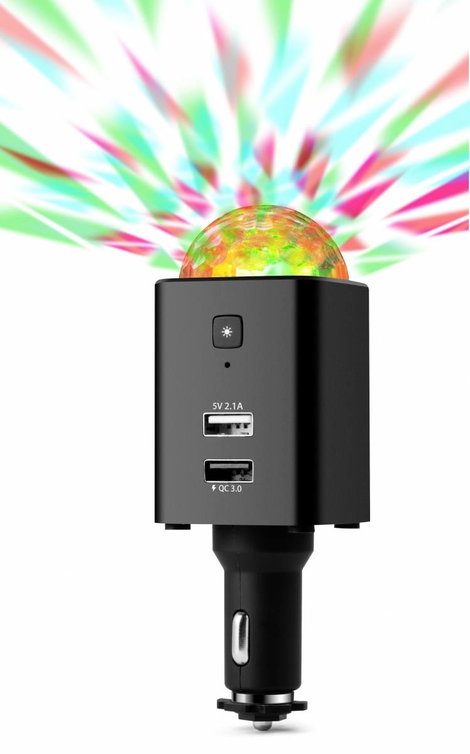 Technaxx Disco mobil-automatikus töltő TX-159 Terhelhetőség max.=2.1 A 12/24 V, 5 V USB-ről