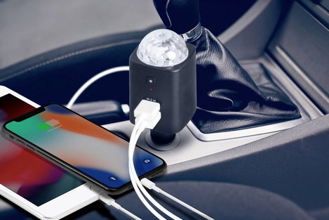 Technaxx Disco mobil-automatikus töltő TX-159 Terhelhetőség max.=2.1 A 12/24 V, 5 V USB-ről 5. kép