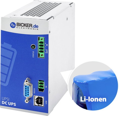 Bicker Elektronik UPSI-2406DP1 Ipari megszakításmentes tápegység berendezés (DIN rail) 3. kép