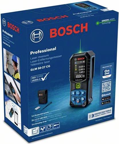 Bosch Professional GLM 50-27 CG Lézeres távolságmérő Bluetooth-os, Dokumentiációs alkalmazás, Állván 2. kép