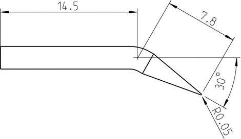 Weller RTP 001 C X Forrasztóhegy Kúpos, Hajlított Hegy méret 0.1 mm Csúcs hossza 21.3 mm Tartalom, t 7. kép