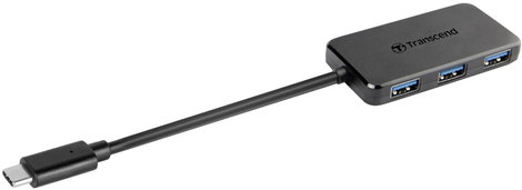 Transcend TS-HUB2C 4 port USB 3.2 hub Fekete