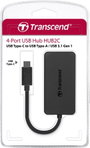 Transcend TS-HUB2C 4 port USB 3.2 hub Fekete 2. bélyegkép