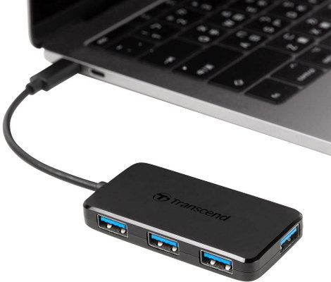 Transcend TS-HUB2C 4 port USB 3.2 hub Fekete 4. kép