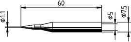 Ersa 0172BD Forrasztóhegy Ceruza forma Hegy méret 1.10 mm Tartalom, tartalmi egységek rendelésenként