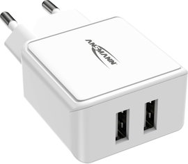 Ansmann HomeCharger HC212 1001-0114 USB-s töltőkészülék Aljzat dugó Kimeneti áram (max.) 2400 mA 2 x