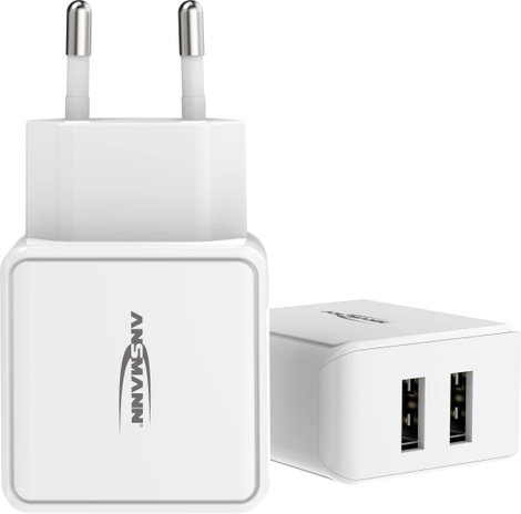 Ansmann HomeCharger HC212 1001-0114 USB-s töltőkészülék Aljzat dugó Kimeneti áram (max.) 2400 mA 2 x 7. kép