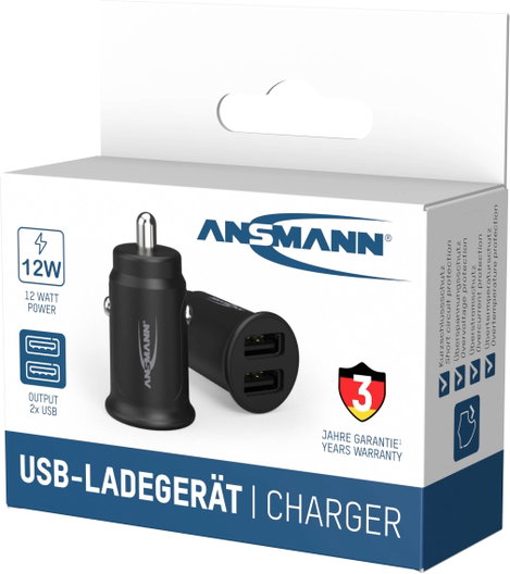 Ansmann InCar Charger CC212 USB-s töltőkészülék 12 W Személygépkocsi, Tehergépjármű Kimeneti áram (m 10. kép