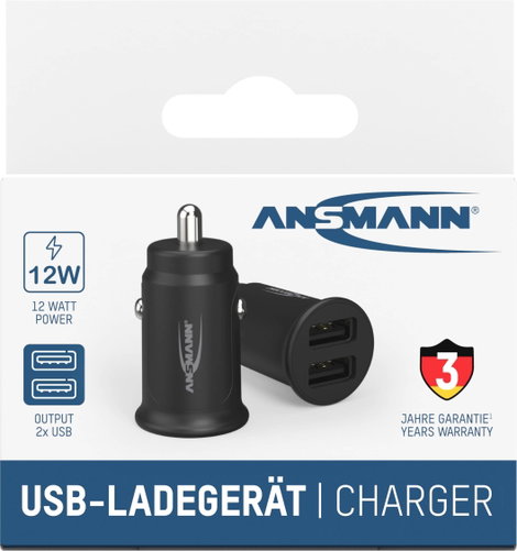 Ansmann InCar Charger CC212 USB-s töltőkészülék 12 W Személygépkocsi, Tehergépjármű Kimeneti áram (m 7. kép