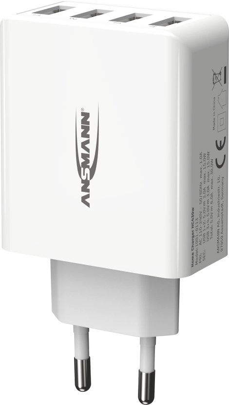 Ansmann HomeCharger HC430 1001-0113 USB-s töltőkészülék Aljzat dugó Kimeneti áram (max.) 6000 mA 4 x 4. kép