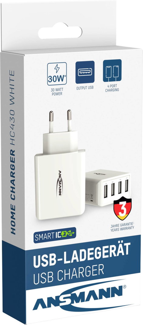 Ansmann HomeCharger HC430 1001-0113 USB-s töltőkészülék Aljzat dugó Kimeneti áram (max.) 6000 mA 4 x 7. kép